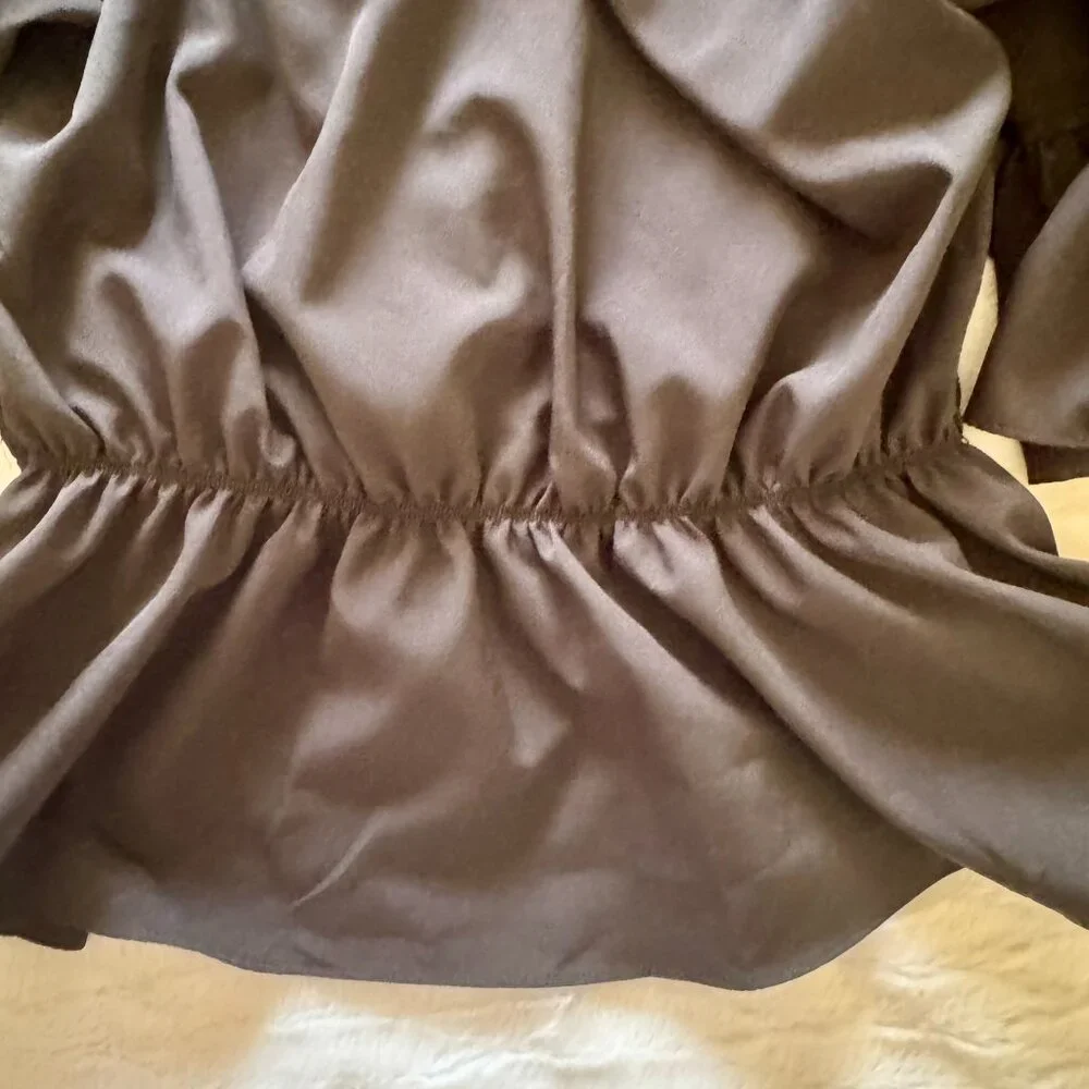 Boston Proper Blouse; flutter sleeve, rich black; XS - Picture 14 of 15